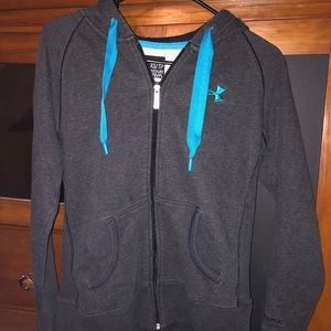 Under Armour Gray & Blue Zip Up Jacket